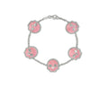 Pink Rhodonite Skull Bracelet